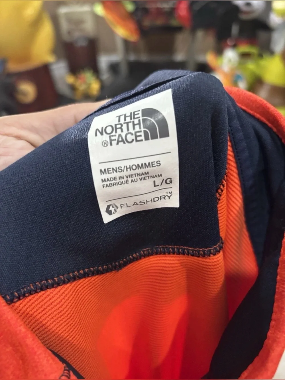 The North Face Jacket Orange Blue 1/2 Zip Men's Long Sleeve Size Large Flash Dry